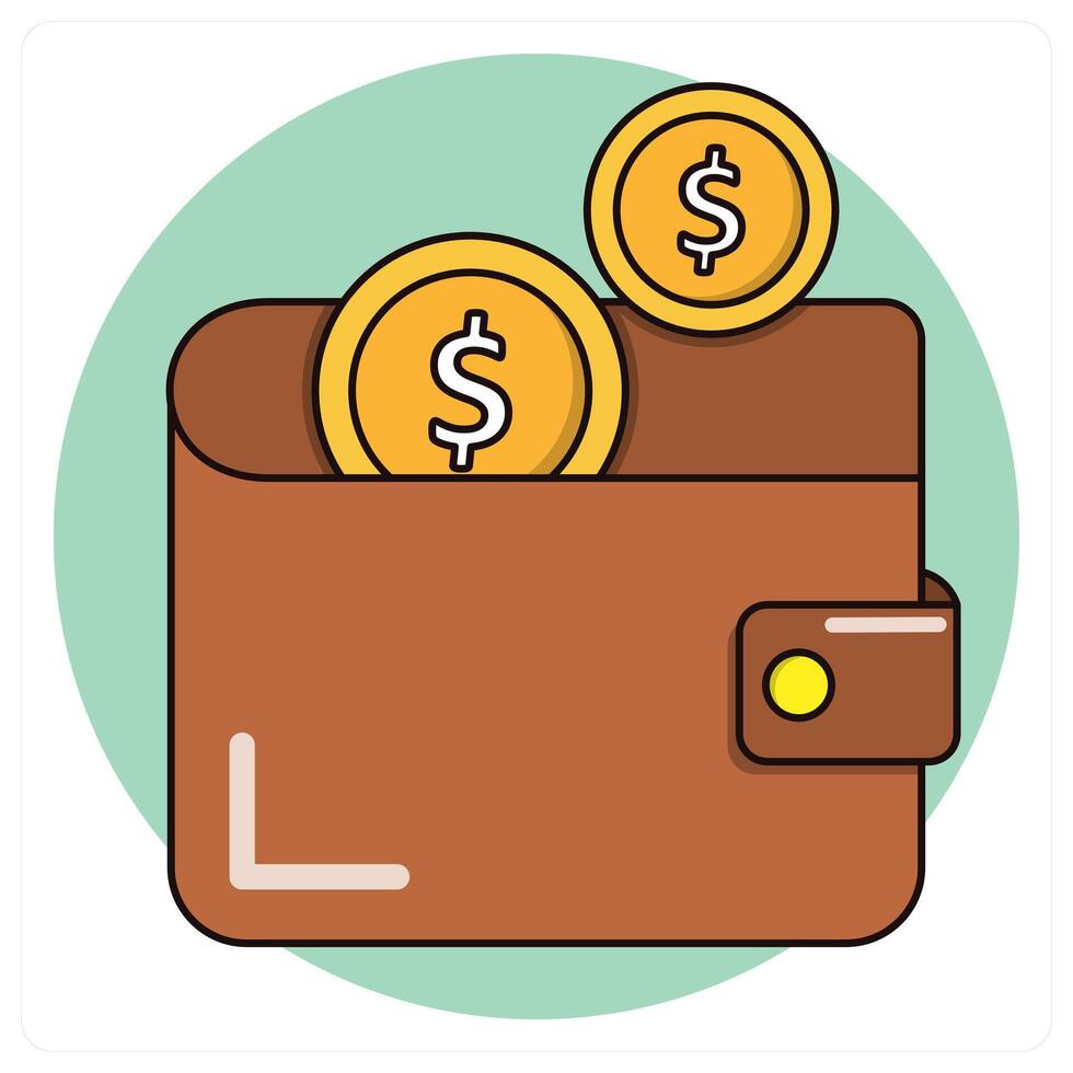 Wallet icon concept design vector
