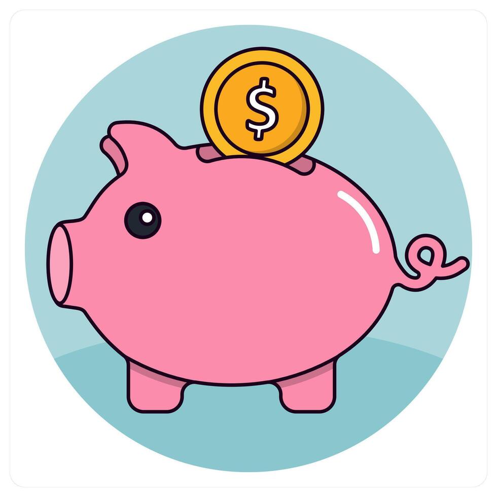 Piggy Bank and icon concept design vector