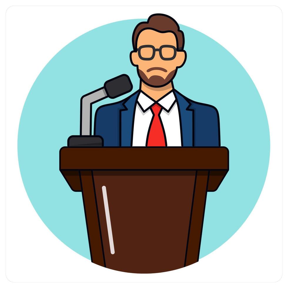 Speech and lecture concept design vector