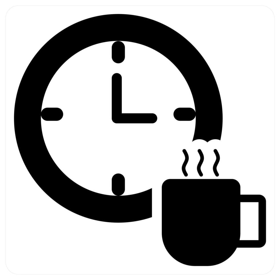 Tea Break icon concept design in black color vector