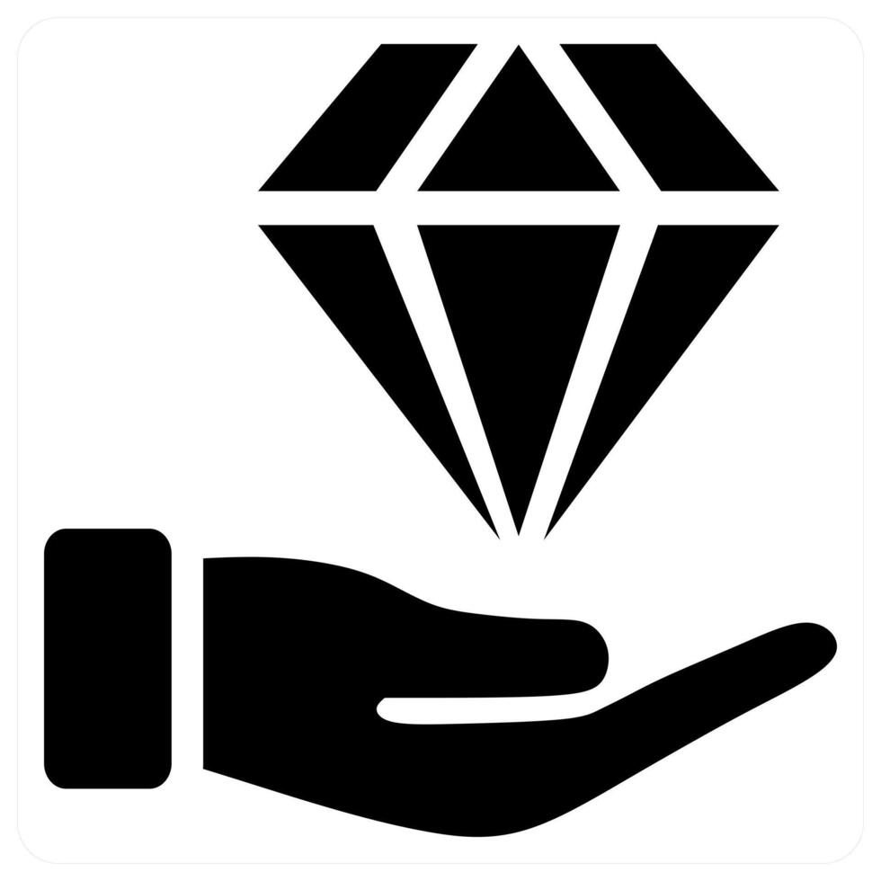 Gem icon concept design in black color vector
