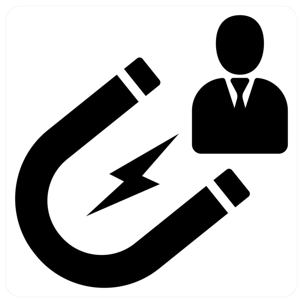 Attract Customer icon concept design in black color vector