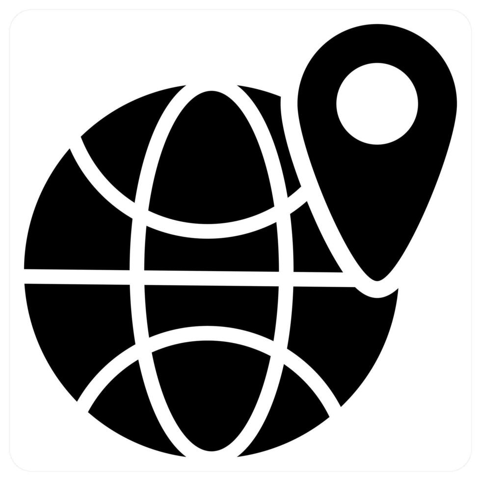 Global Location icon concept design in black color vector