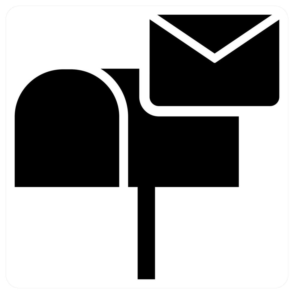 Mail Box icon concept design in black color vector