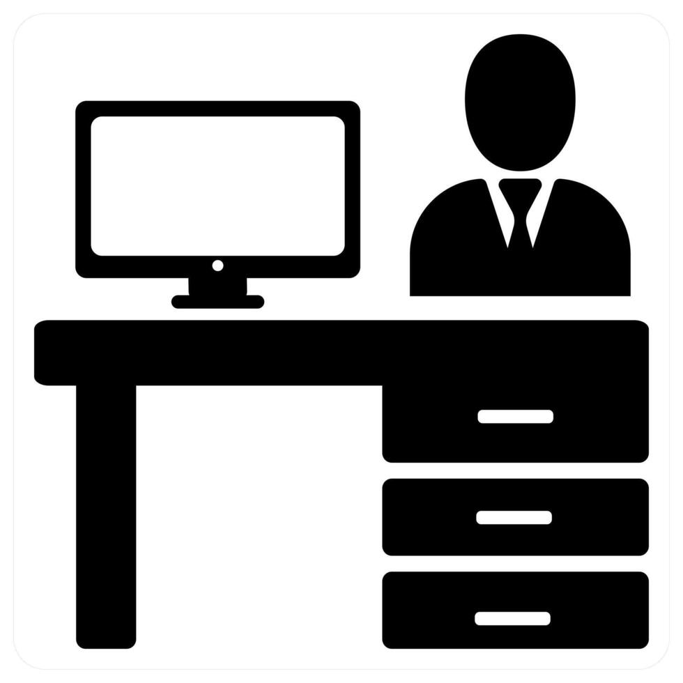 Office icon concept design in black color vector