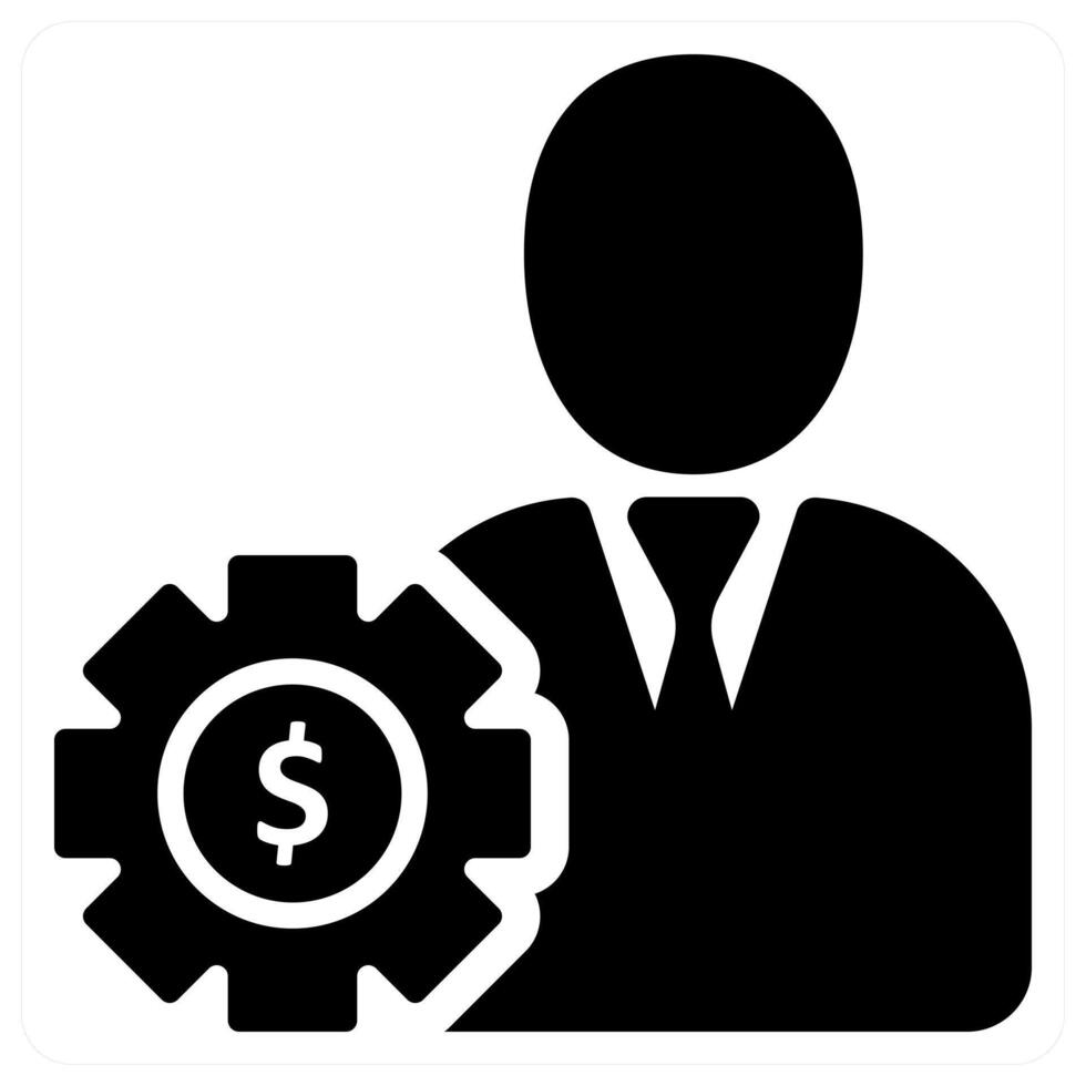 Financial Management icon concept design in black color vector