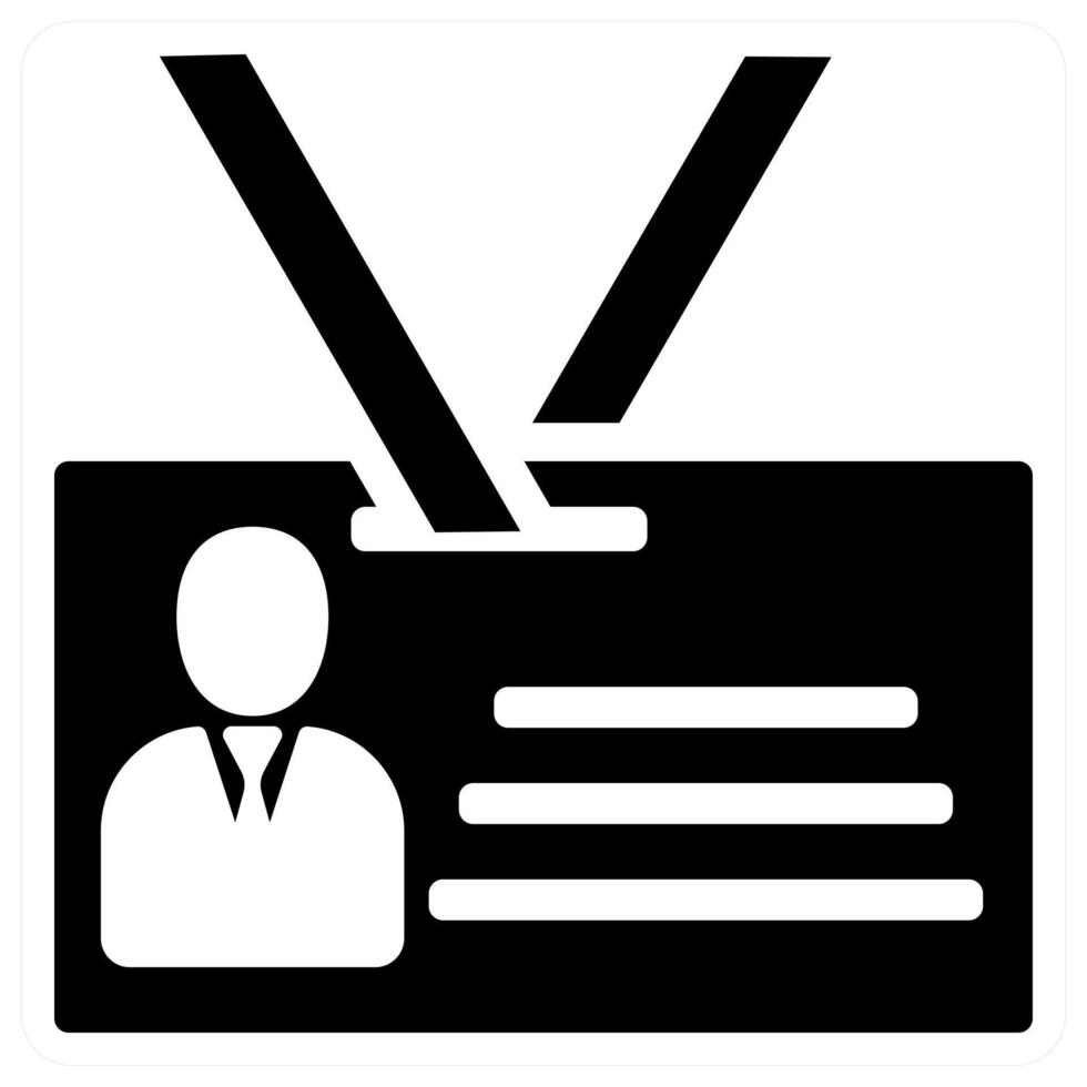 Id Card icon concept design in black color vector