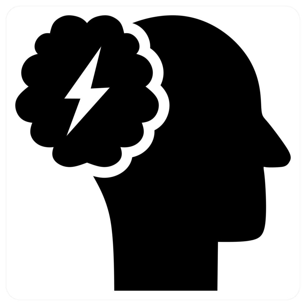 Brain Energy icon concept design in black color vector