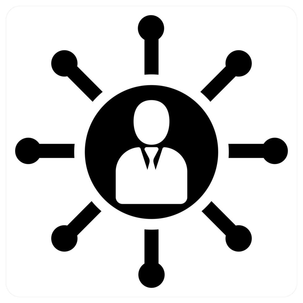 Business Connectivity icon concept design in black color vector