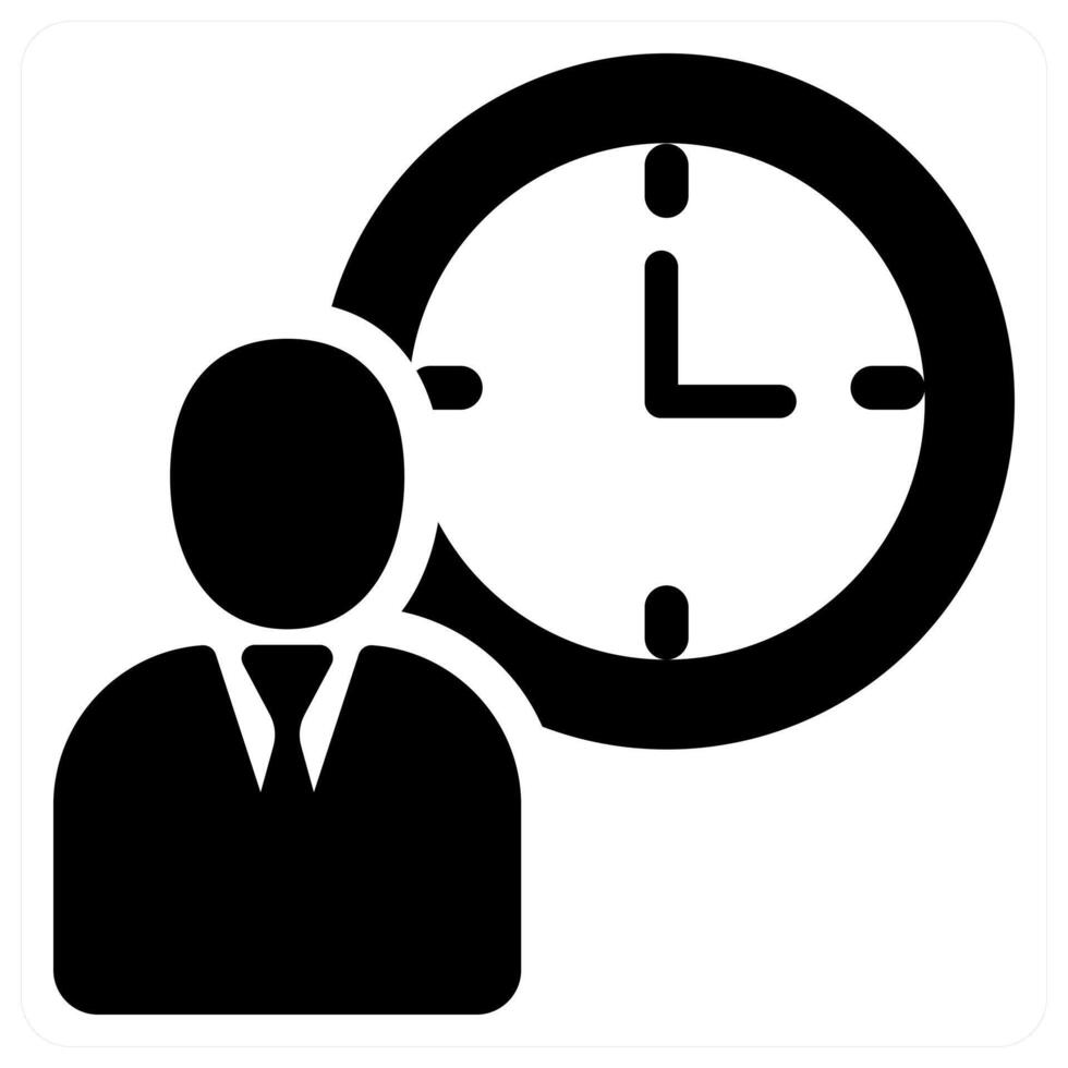 Time Management icon concept design in black color vector
