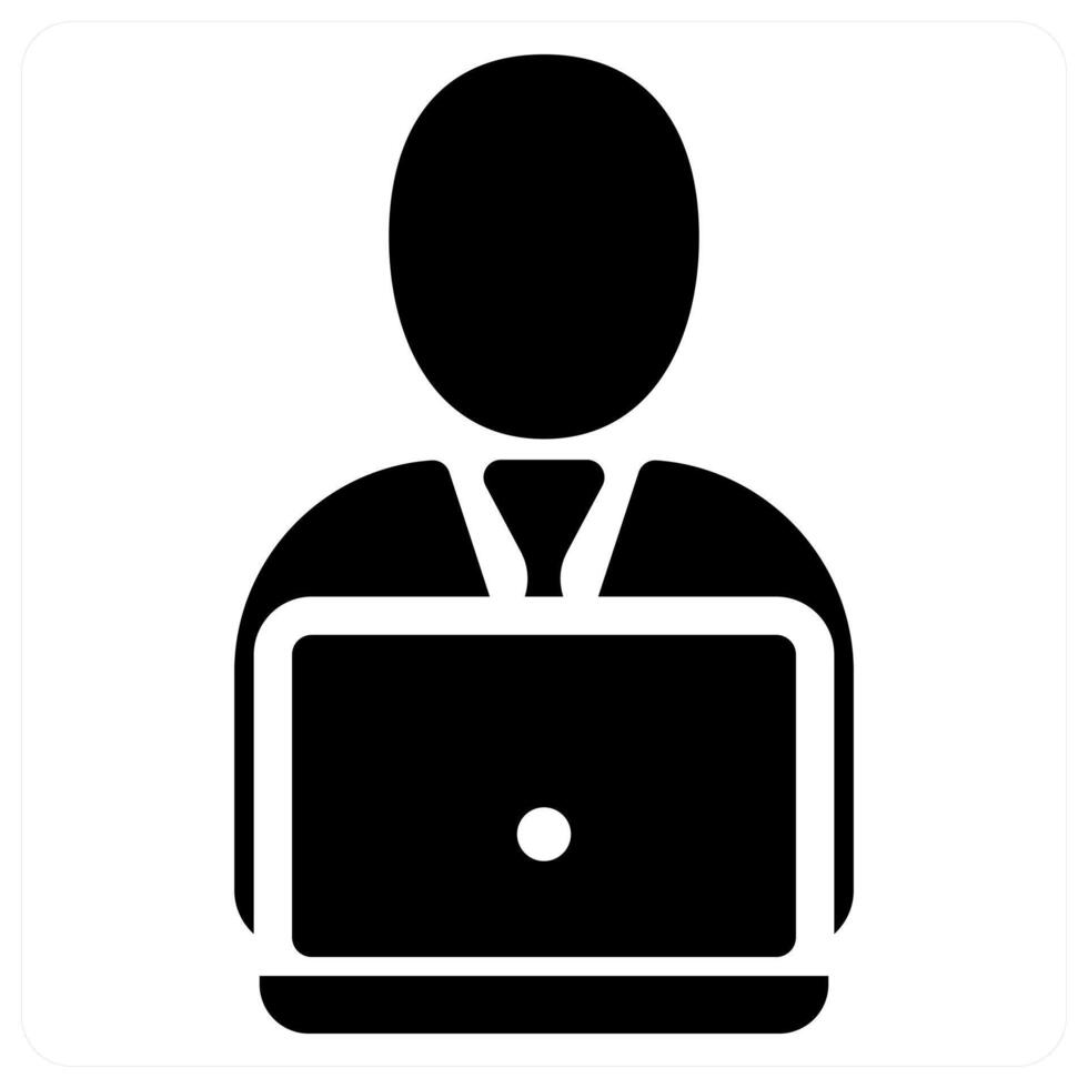Office Work and office icon concept design in black color vector