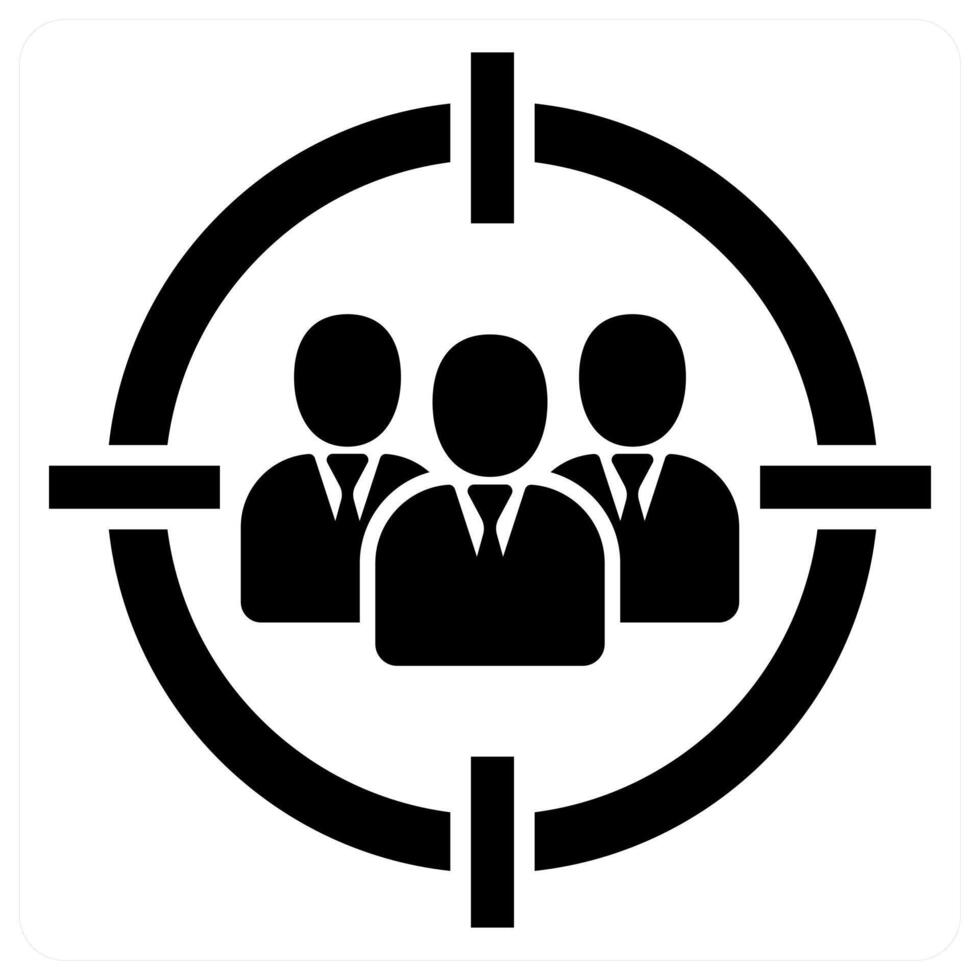 Target Audience icon concept design in black color vector