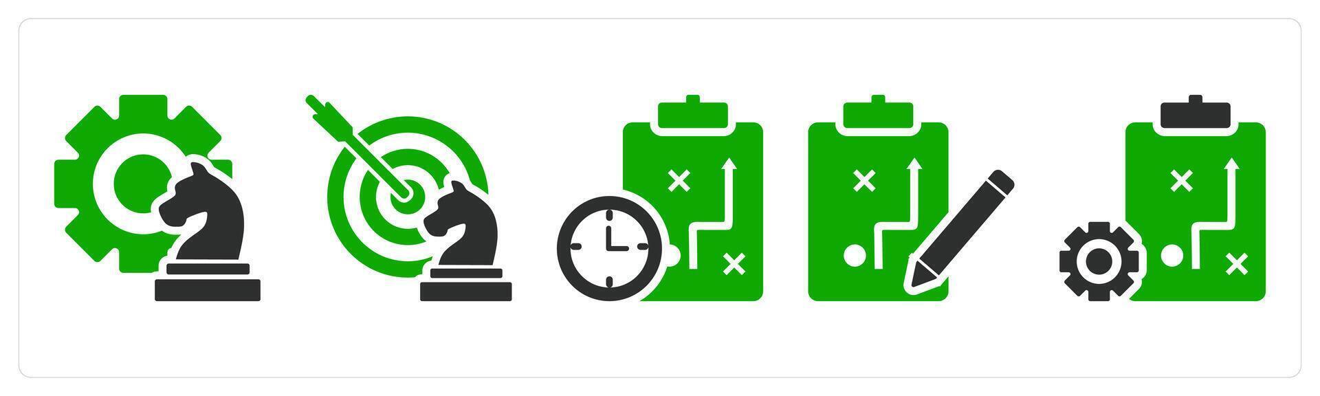 A set of 5 business icons as strategy, plan, planning vector