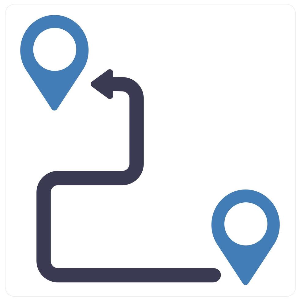 Journey and map icon concept in blue filled color vector