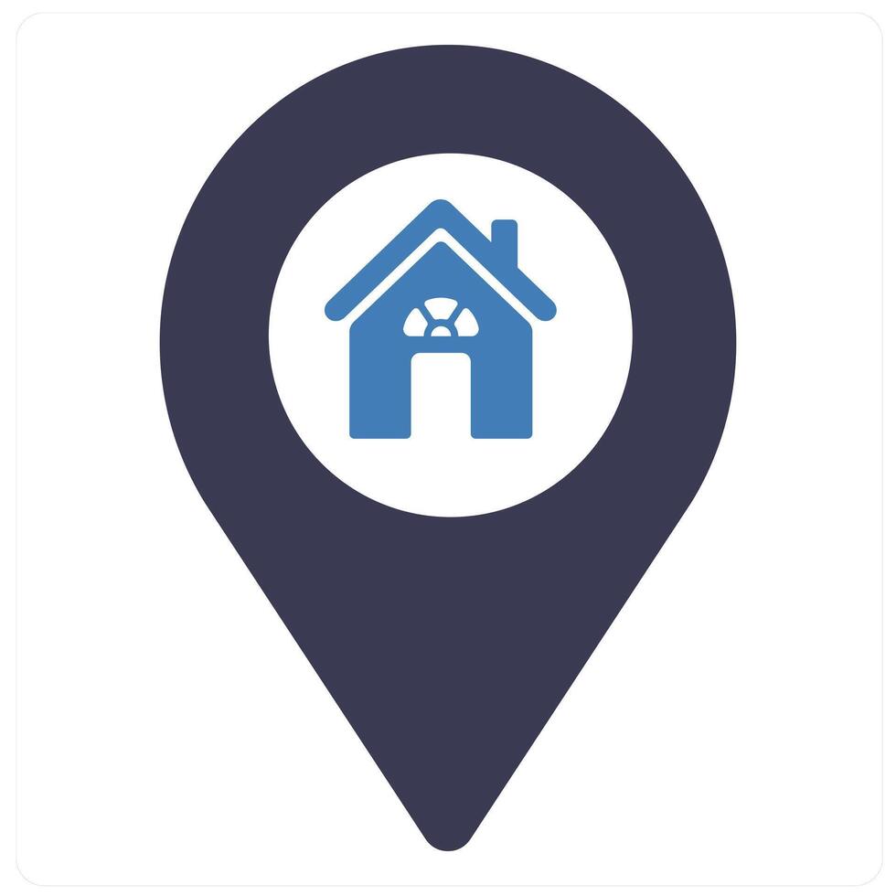 Home Location and map icon concept in blue filled color vector