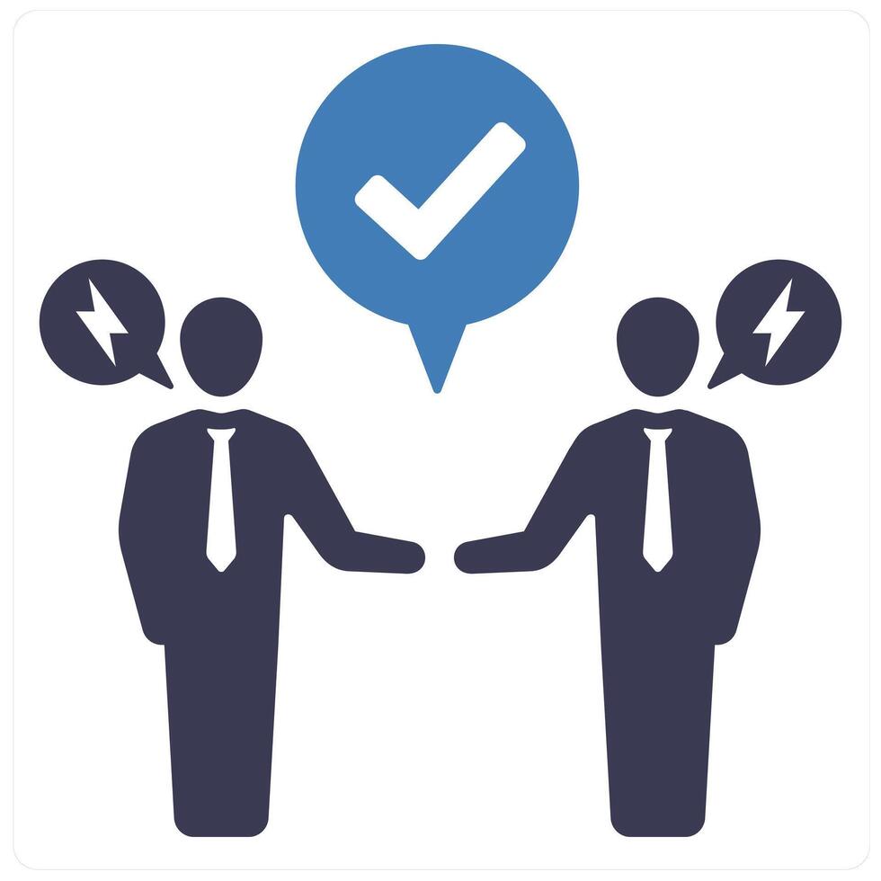 Conflict Resolution and violence icon concept in blue filled color vector