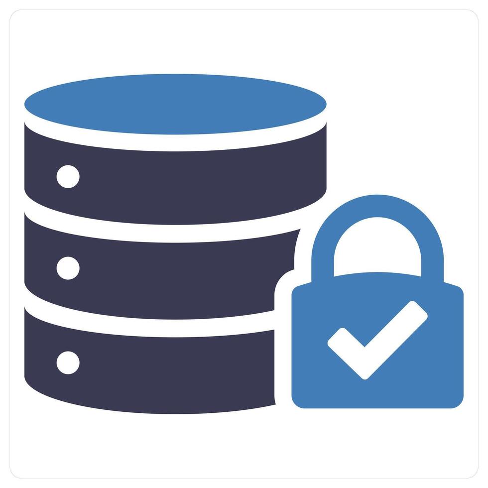 Data Security and privacy icon concept in blue filled color vector