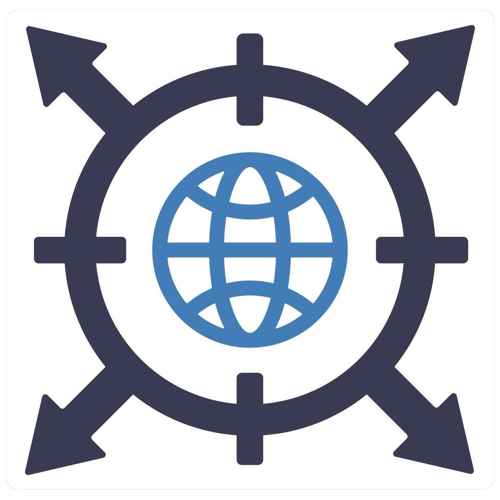 Network and connection icon concept in blue filled color vector