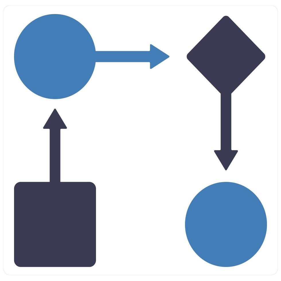 Workflow and implementation icon concept in blue filled color vector