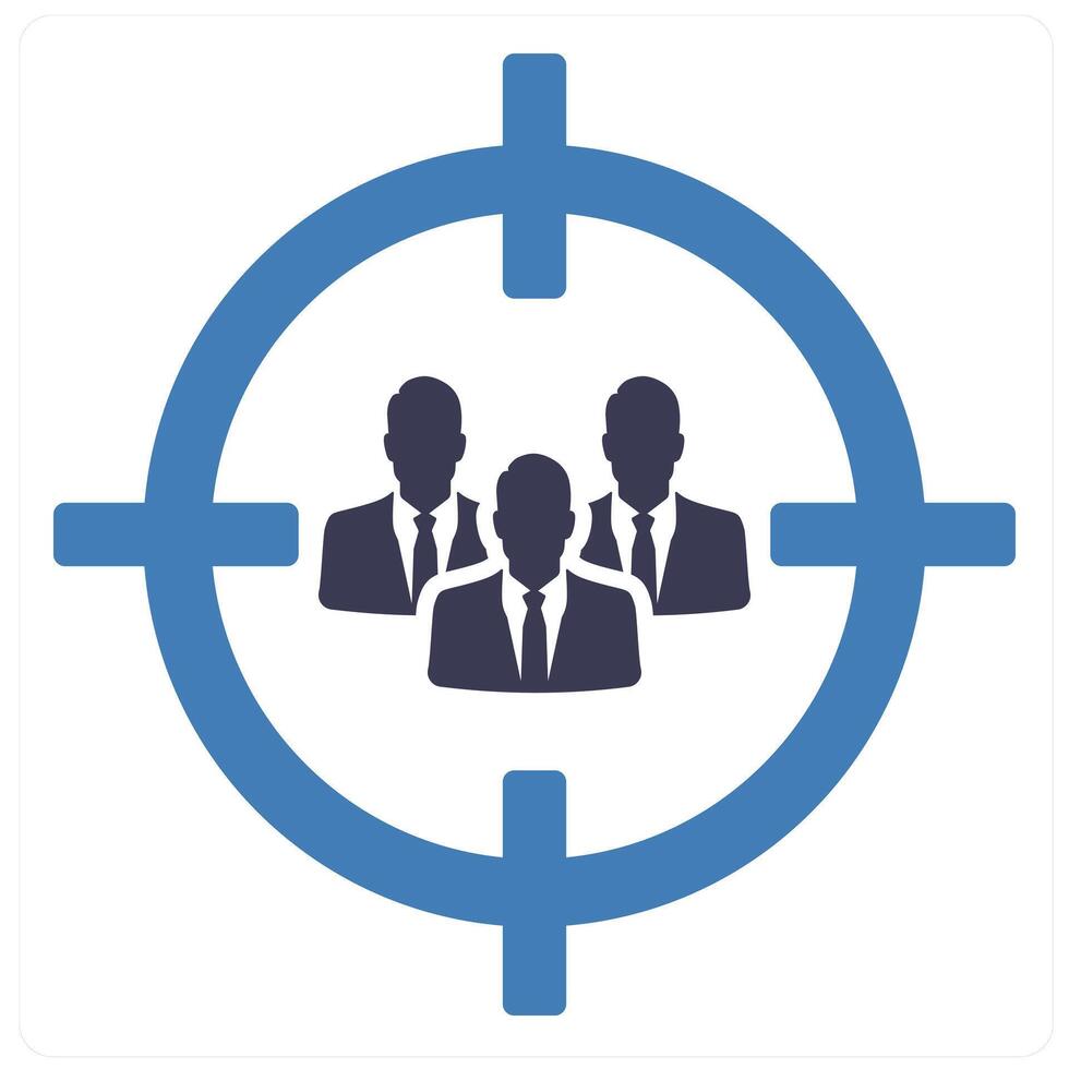 Target Audience and target icon concept in blue filled color vector