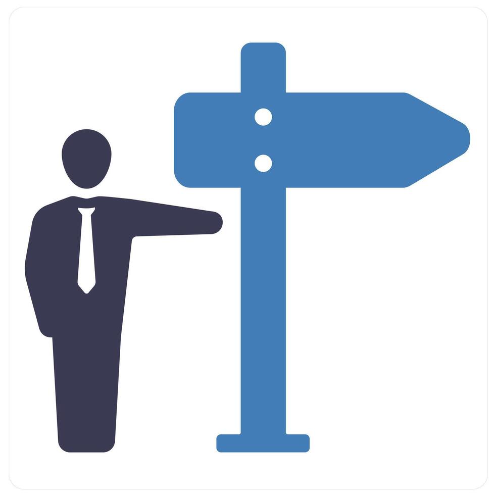Indicate Direction and way icon concept in blue filled color vector
