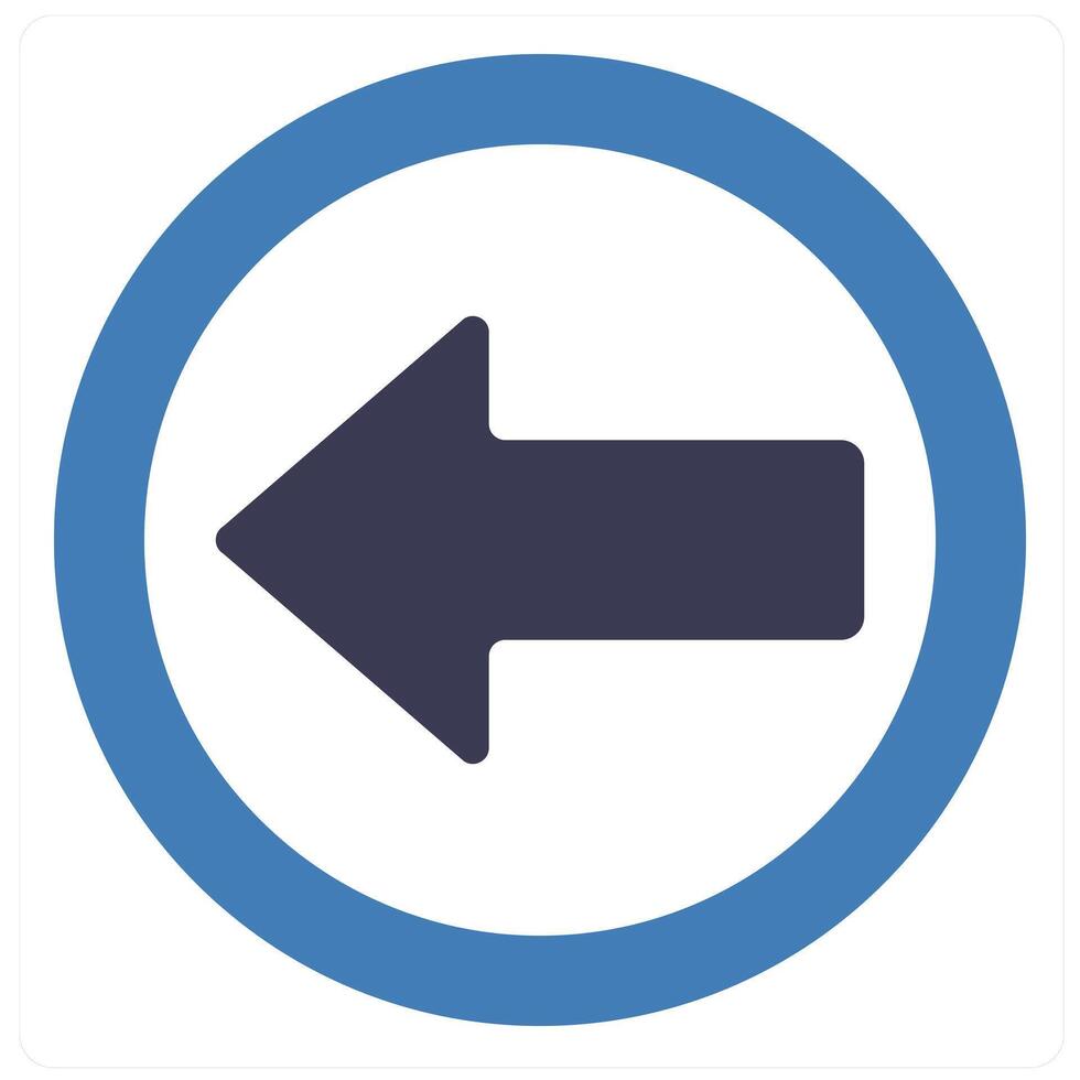 Left and way icon concept in blue filled color vector