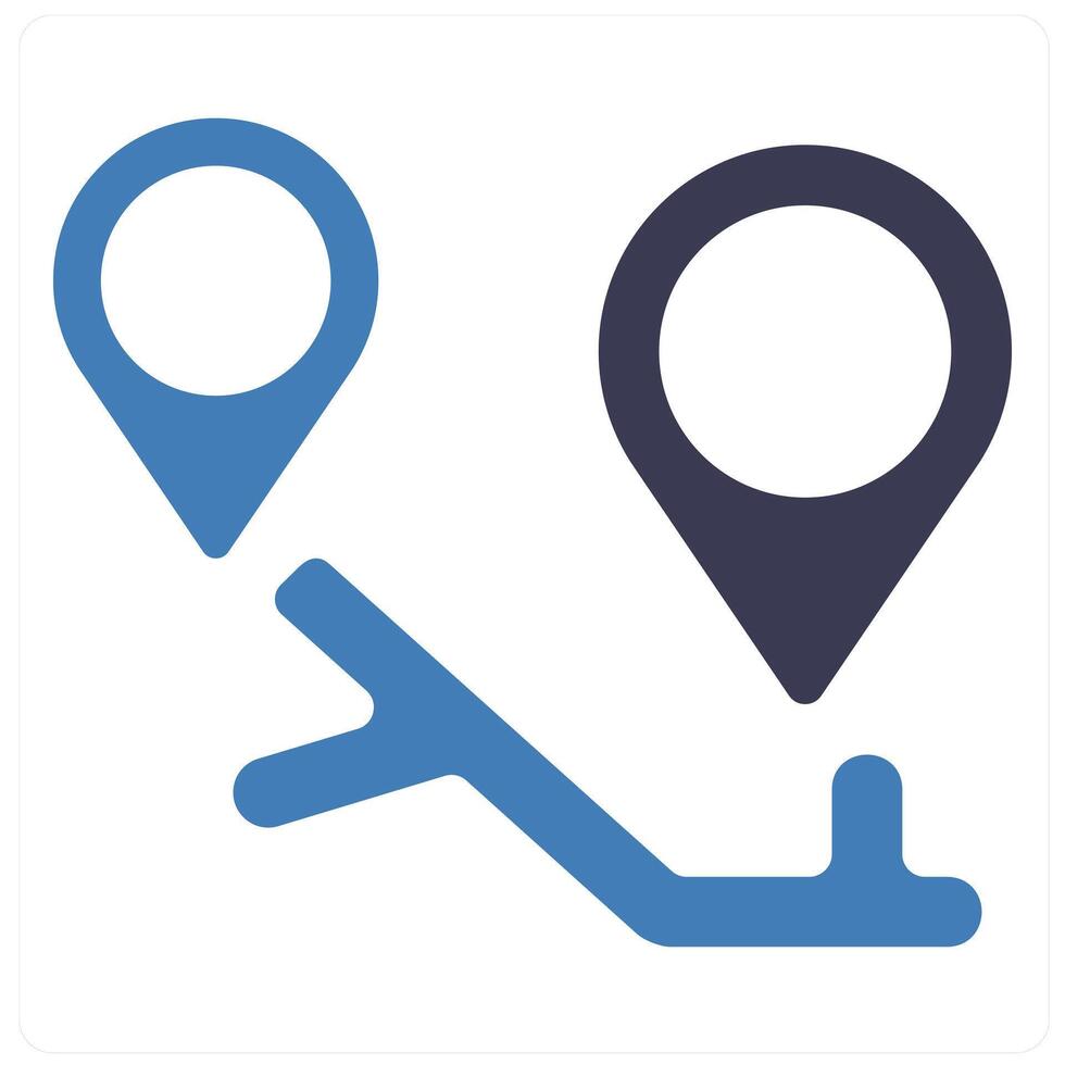 Itinerary and way icon concept in blue filled color vector