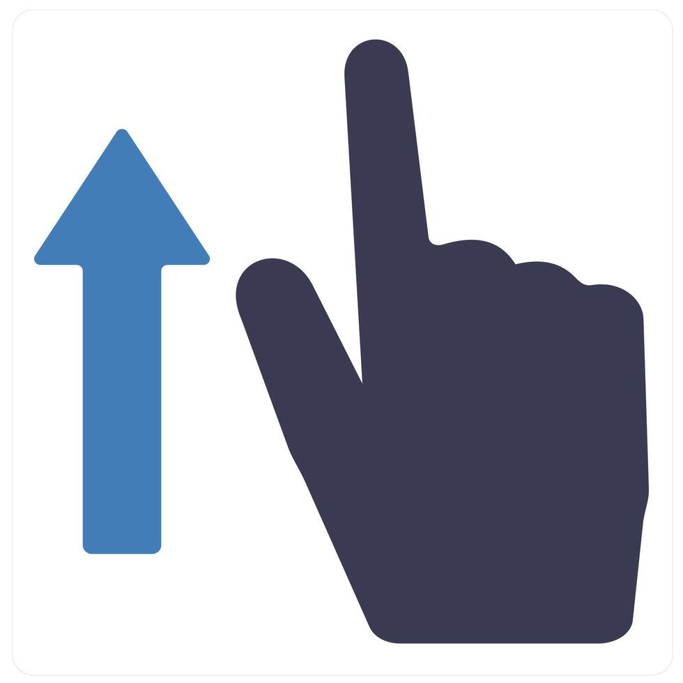 Point up and way icon concept in blue filled color vector