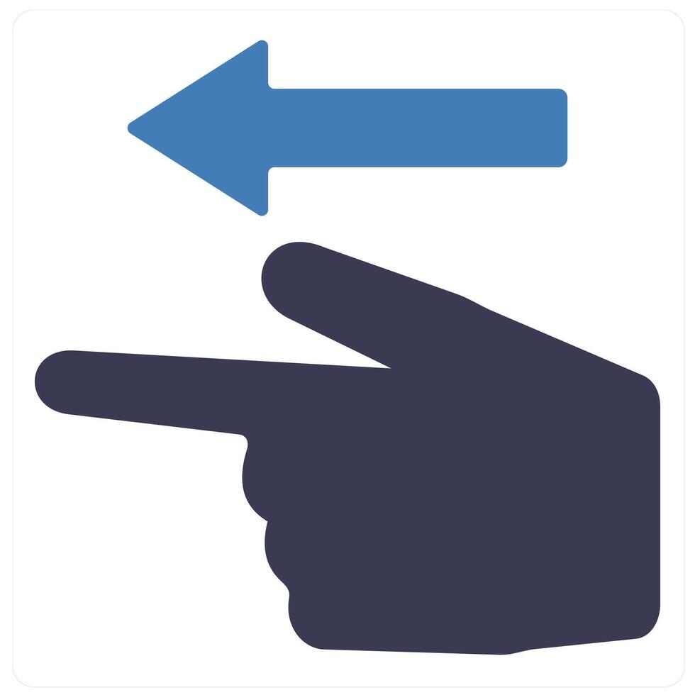 Point Left and way icon concept in blue filled color vector
