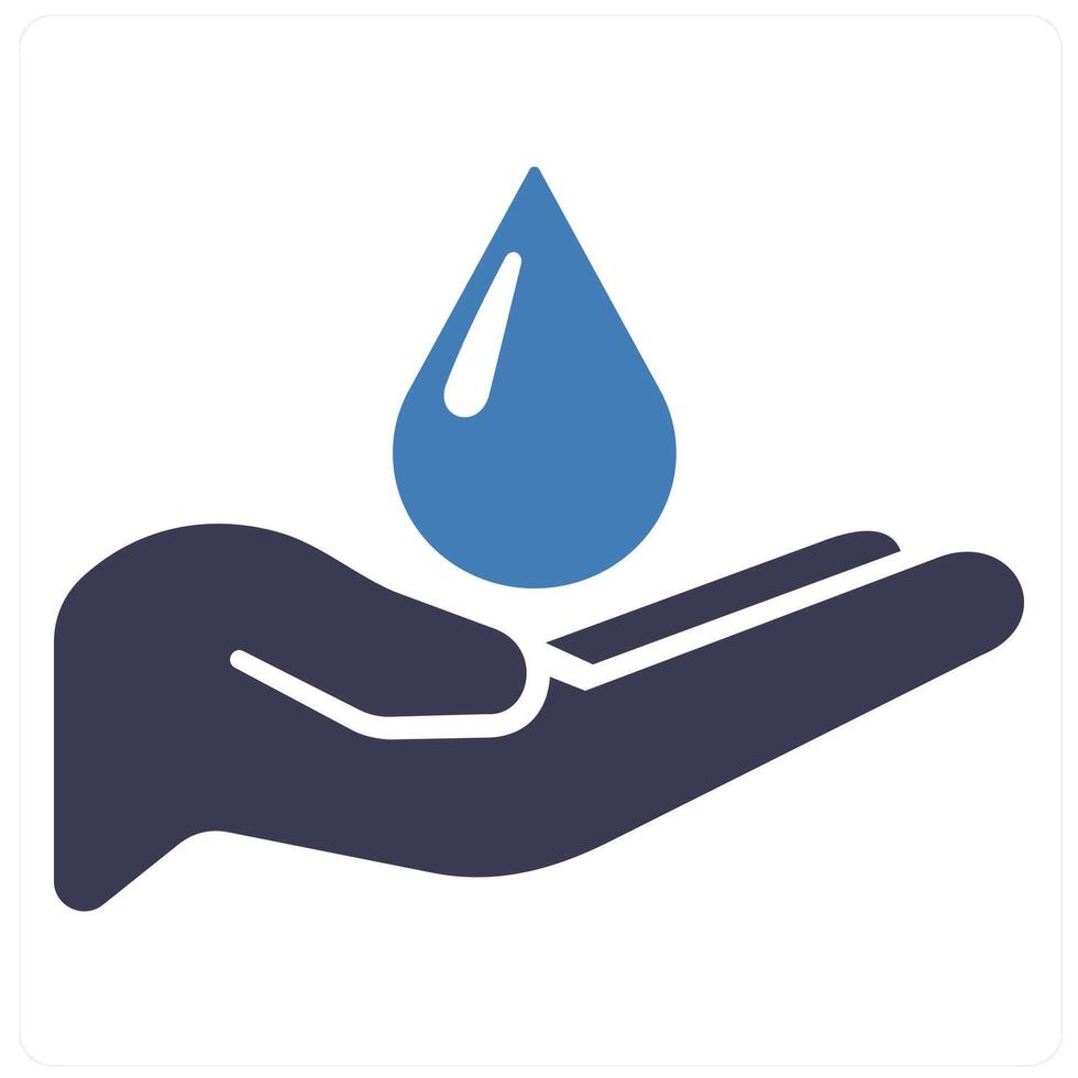 Save Water and water preservation icon concept in blue filled color vector
