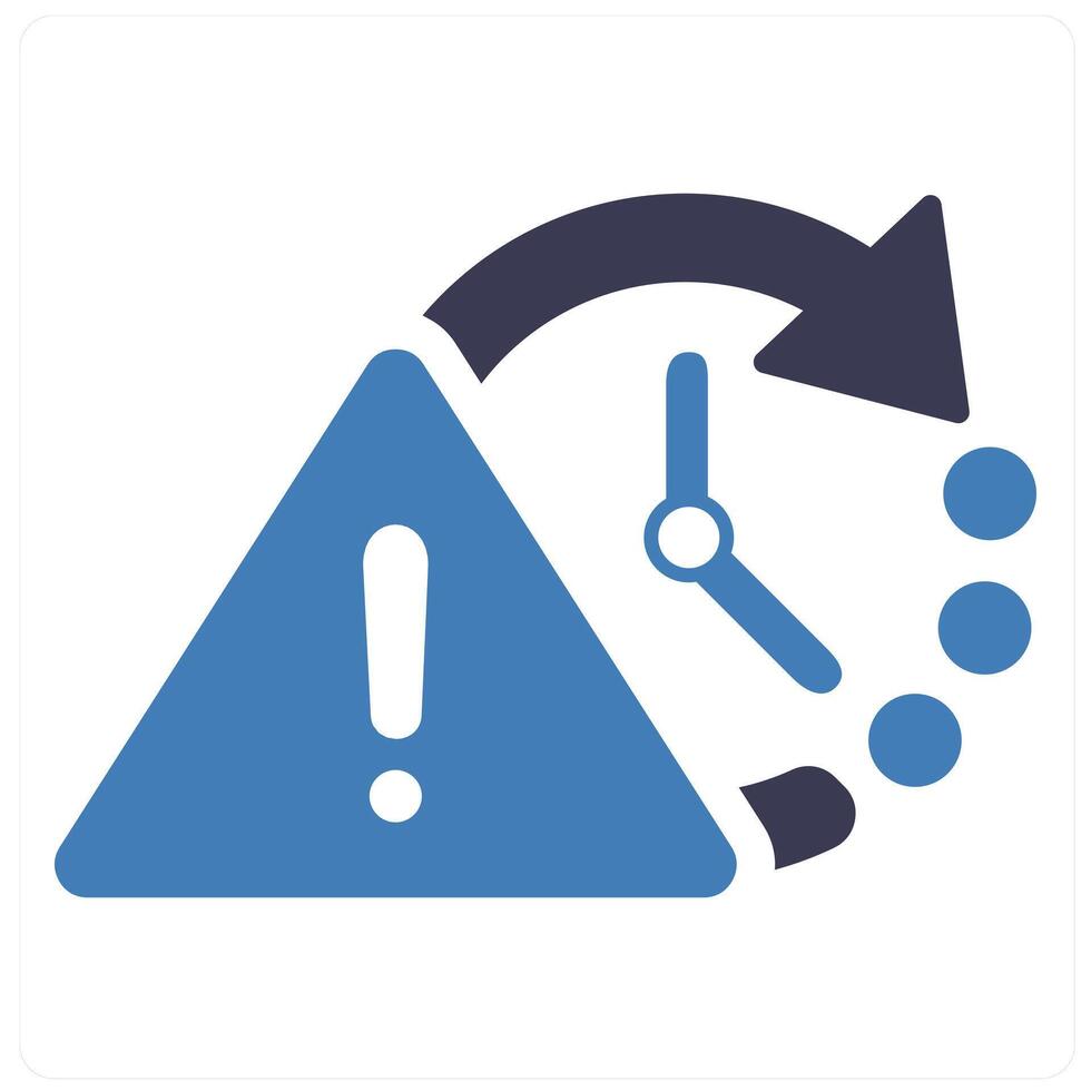 Urgent and alert icon concept in blue filled color vector