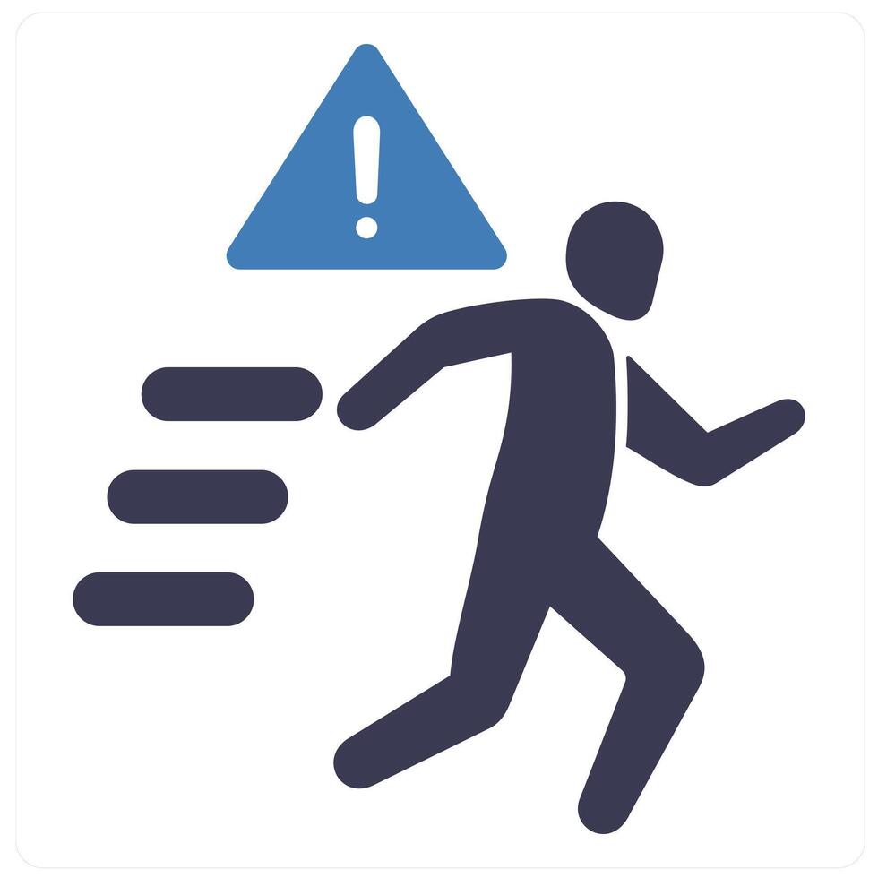 Escape and survive icon concept in blue filled color vector