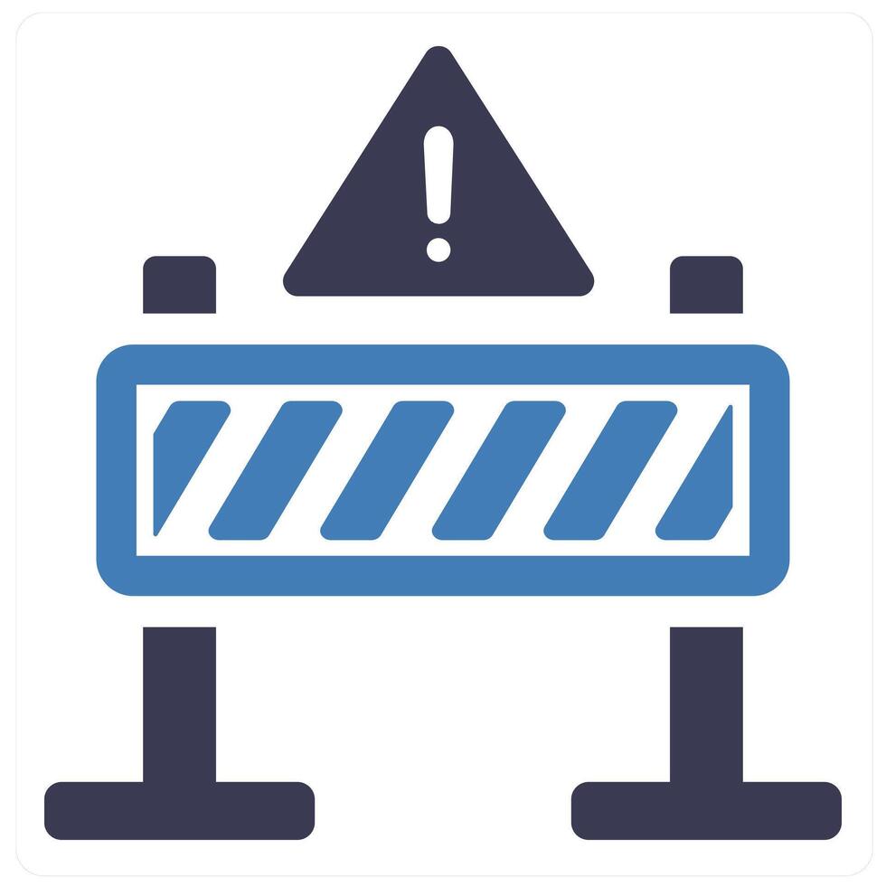 Barrier and road safety icon concept in blue filled color vector