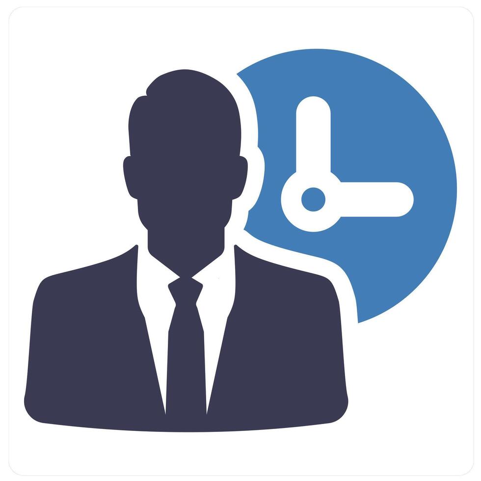 Working Hours and management icon concept in blue filled color vector