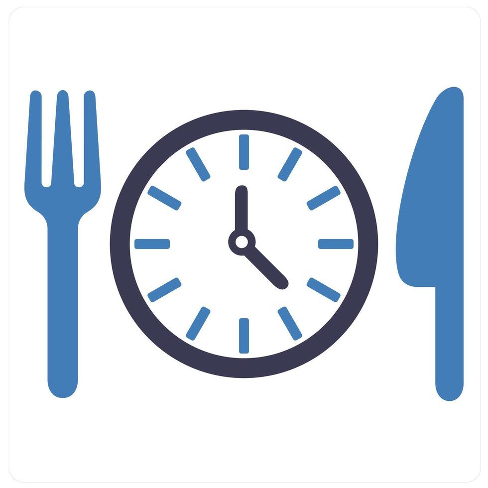 Meal Breaks and food icon concept in blue filled color vector