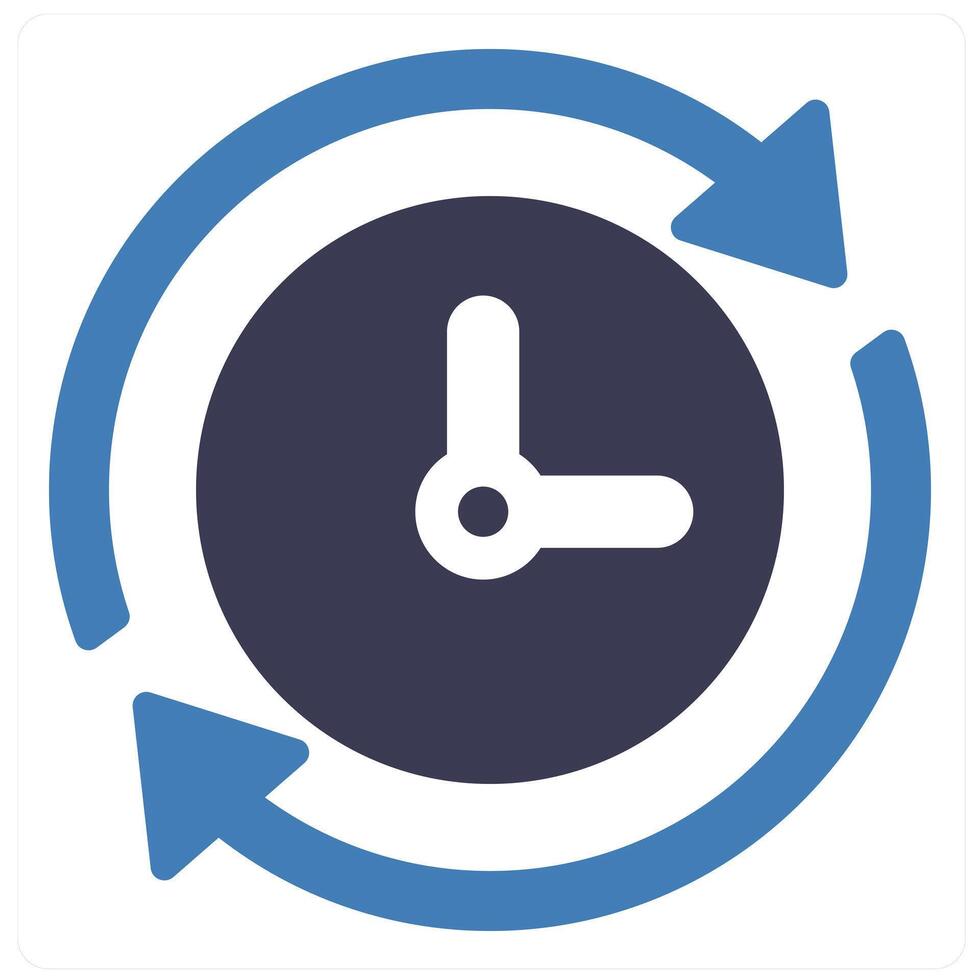 Flexible Hours and time icon concept in blue filled color vector