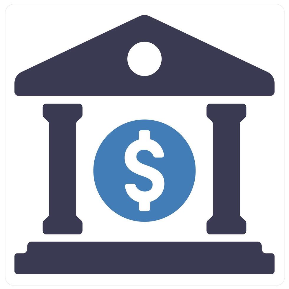 Bank icon concept in blue filled color vector