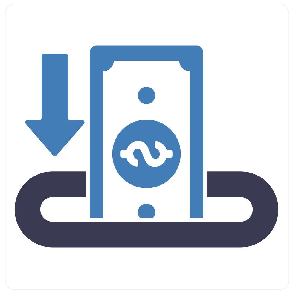 Deposit icon concept in blue filled color vector