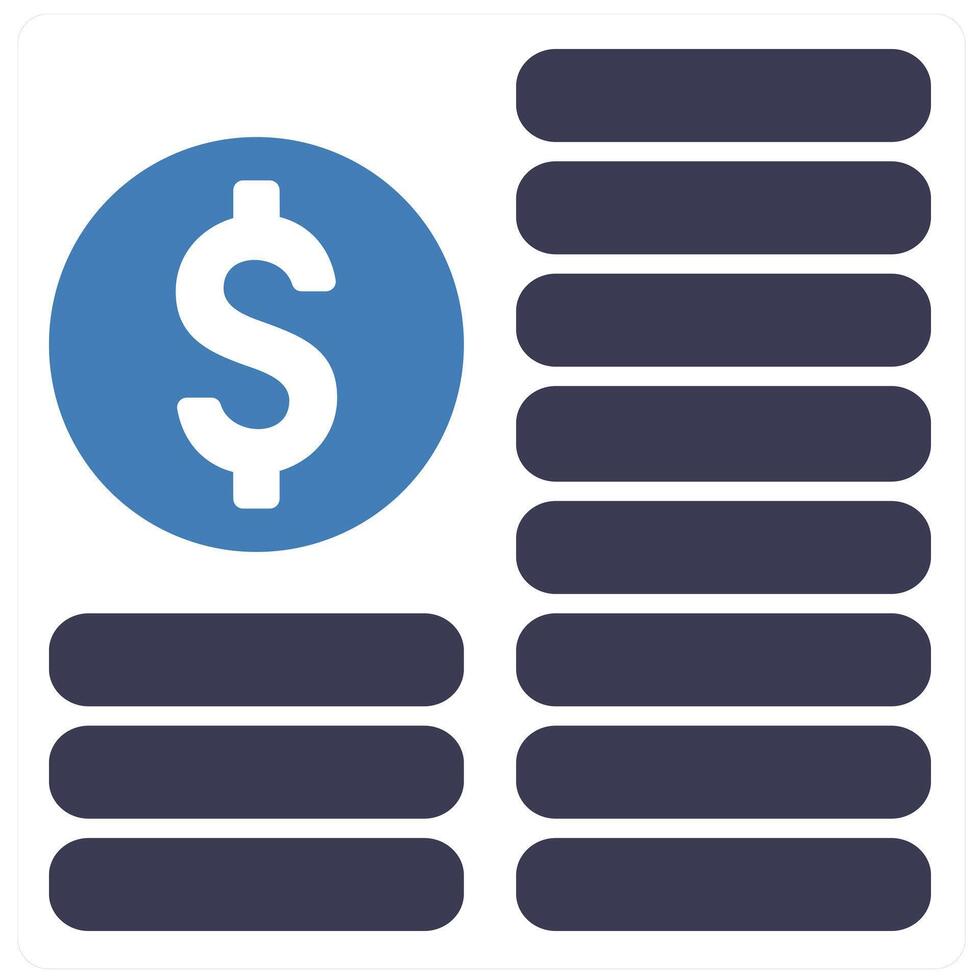 Budget icon concept in blue filled color vector