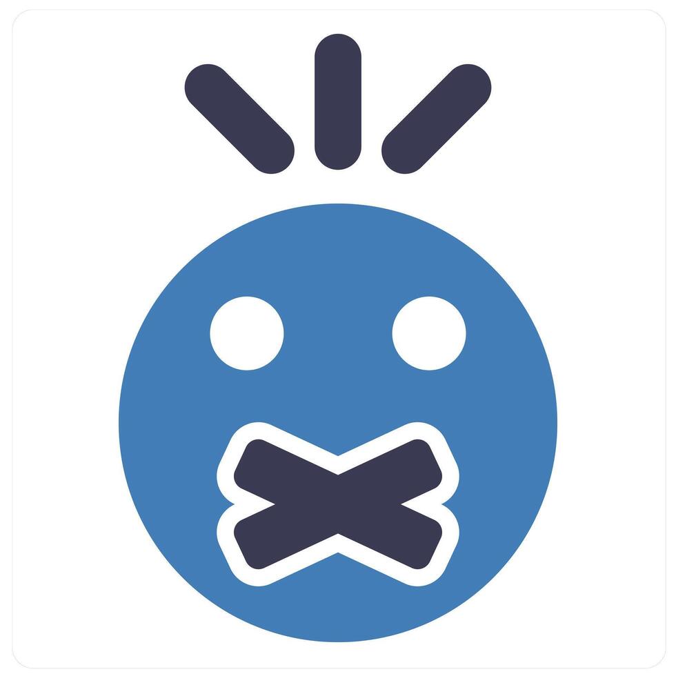 Censored and censored icon concept in blue filled color vector