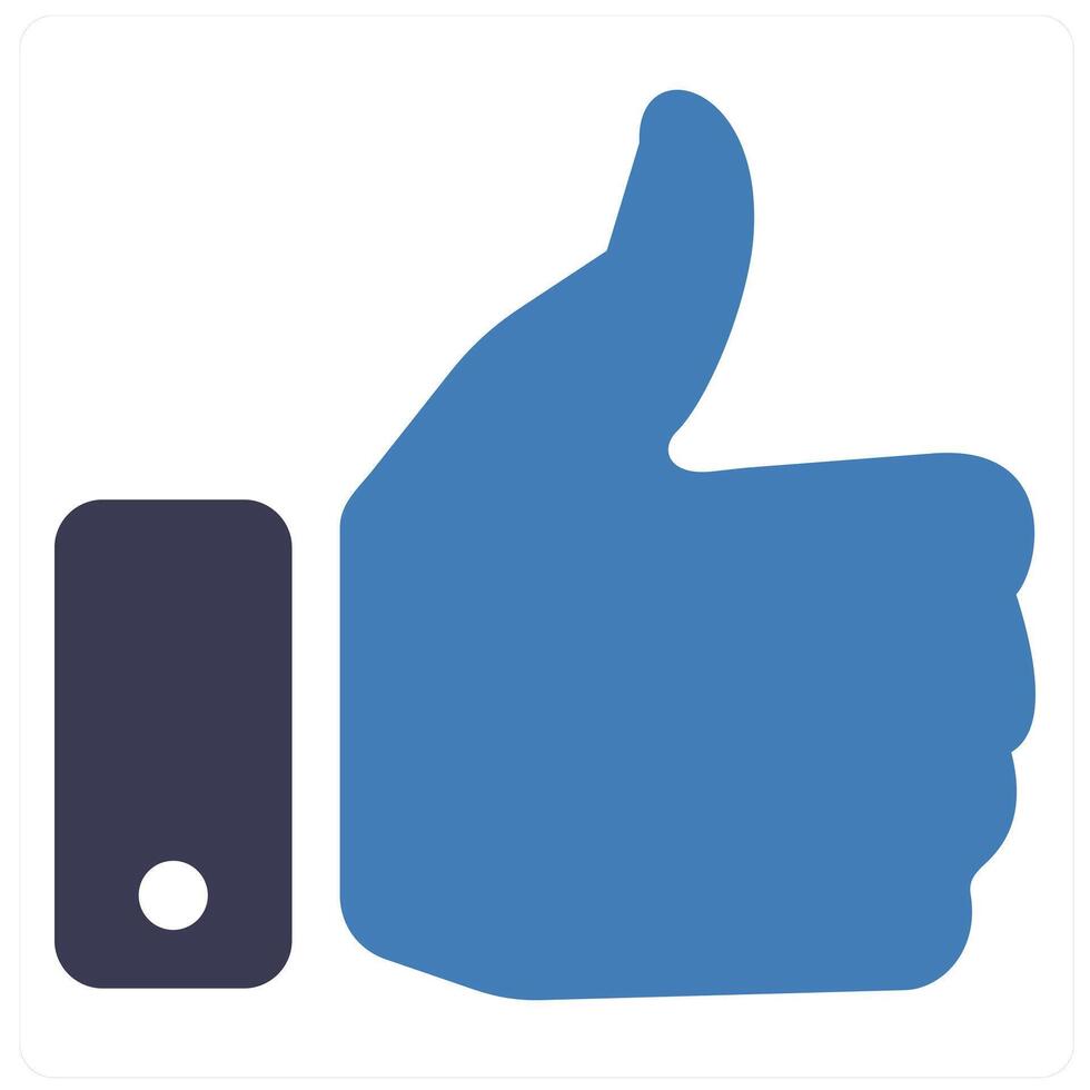 Like and approve icon concept in blue filled color vector