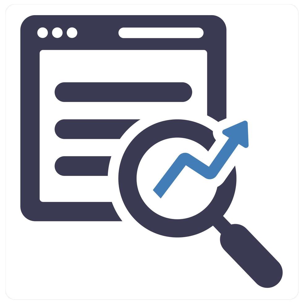 SEO and search concept in blue filled color vector