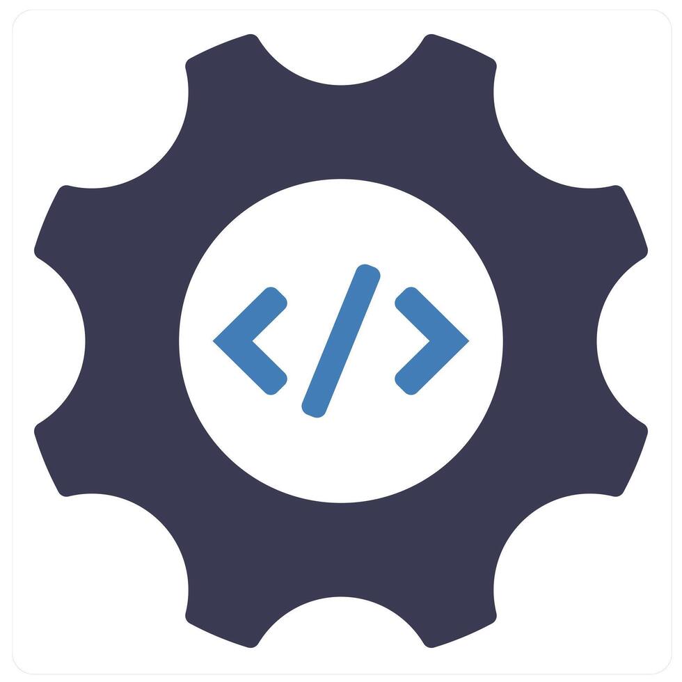 Programming languages and code icon concept in blue filled color vector