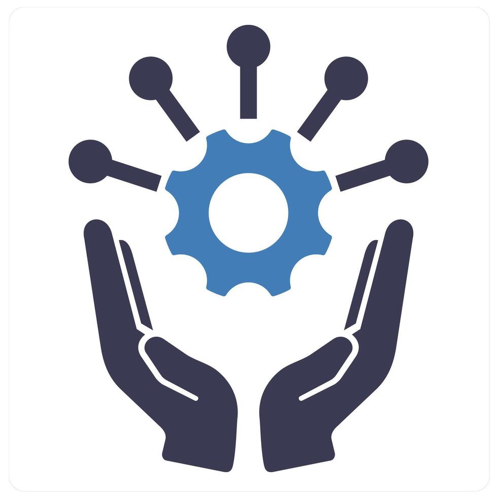 Project management and management icon concept in blue filled color vector