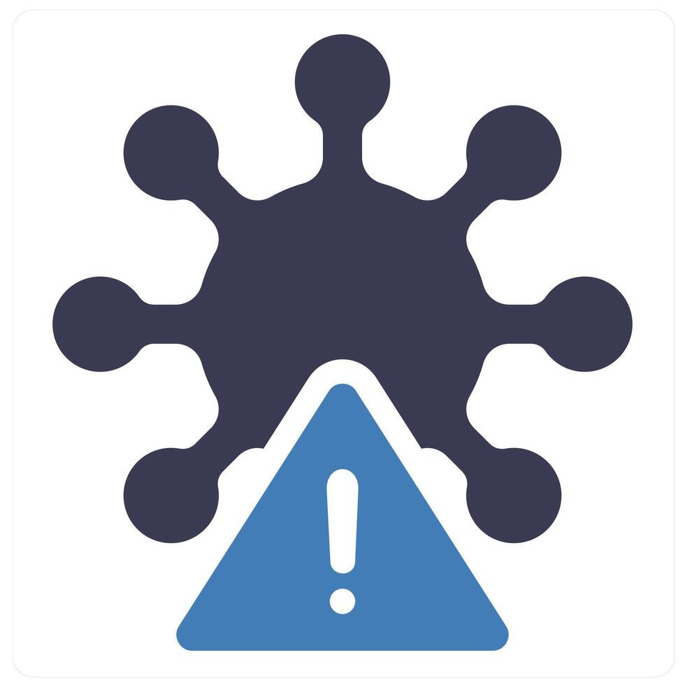 Virus icon concept in blue filled color vector