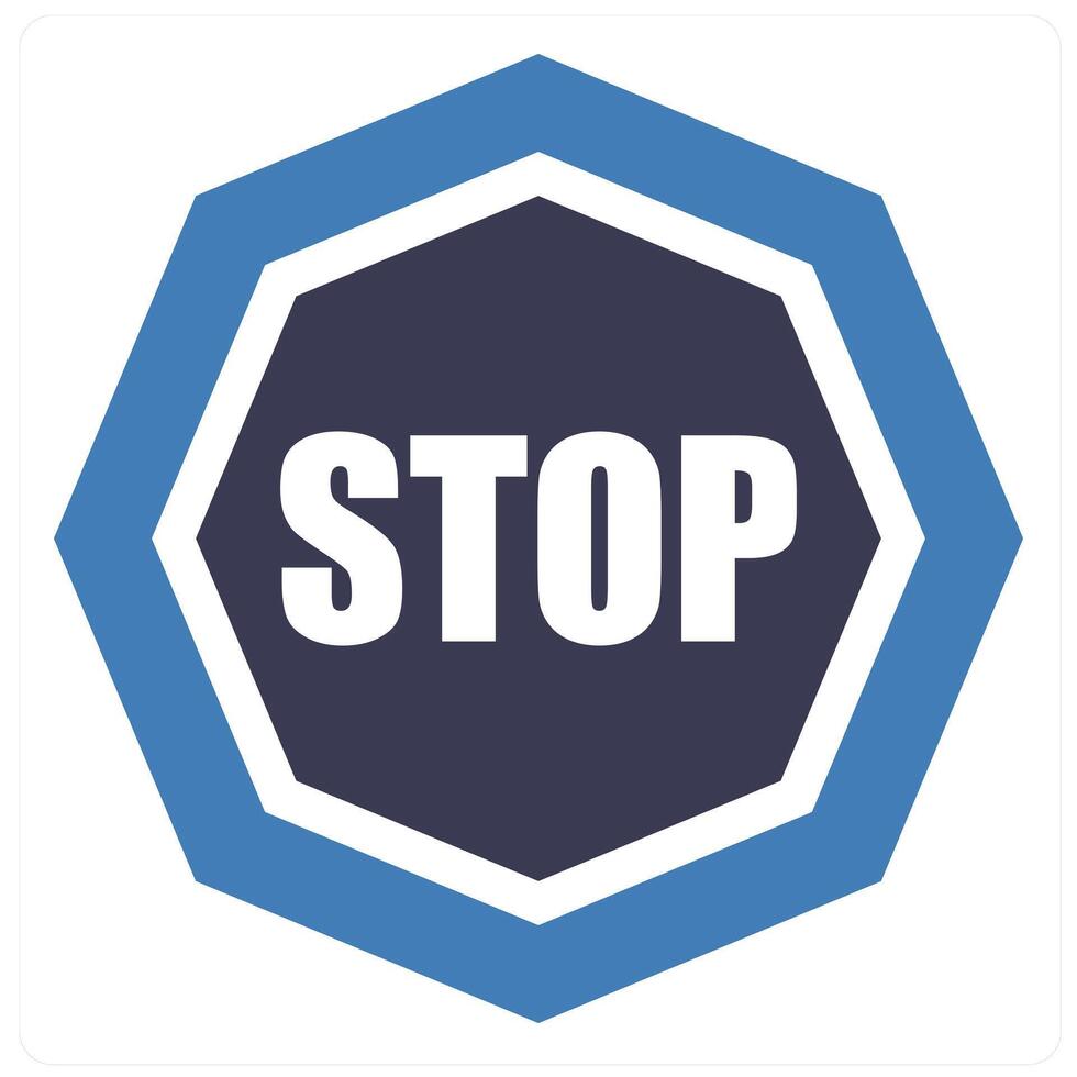 Stop concept in blue filled color vector