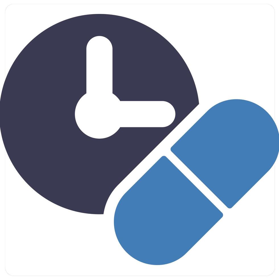Dose and medical icon concept in blue filled color vector