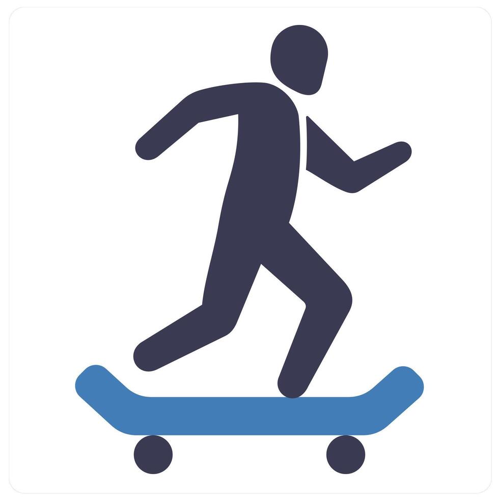 Skating and skate icon concept in blue filled color vector