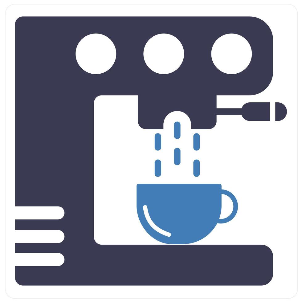 Coffee Maker and coffee machine icon concept in blue filled color vector
