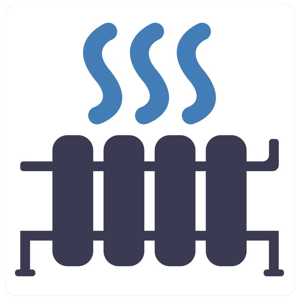 Heater and gyser icon concept in blue filled color vector